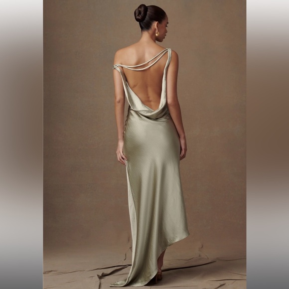 Meshki yvette slip maxi dress in sage - Picture 4 of 8